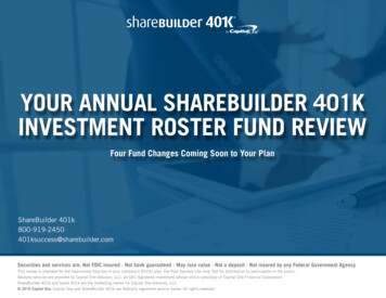 YOur ANNuAl ShAreBuIlDer 401k INveStMeNt ROSter FuND 