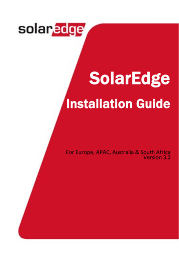 SolarEdge Installation Guide - AC Solar Warehouse