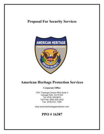 Proposal For Security Services