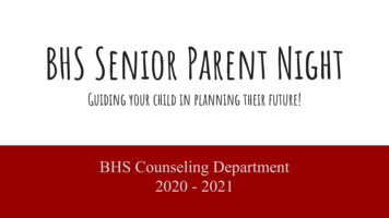 BHS Senior Parent Night - Bergenfield 