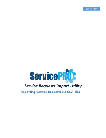 Service Requests Import Utility
