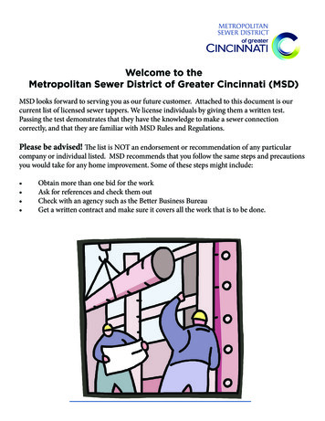 Welcome To The Metropolitan Sewer District Of Greater .
