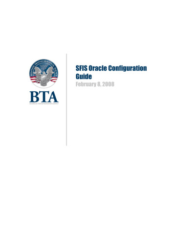 SFIS Oracle Configuration Guides - Cmo.defense.gov