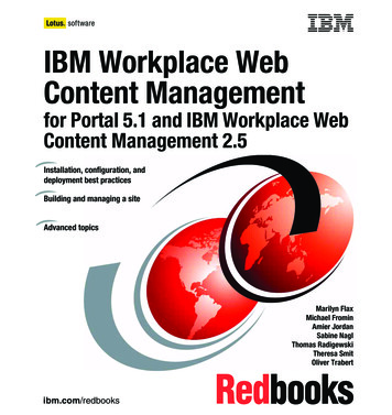 Web Content Management For Portal 5.1 And IBM Workplace .