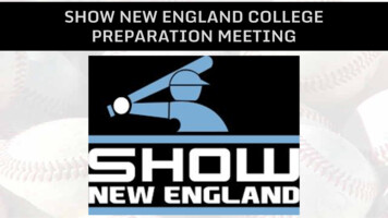 SHOW NEW ENGLAND COLLEGE PREPARATION MEETING