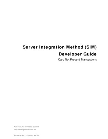 Server Integration Method (SIM) Developer Guide