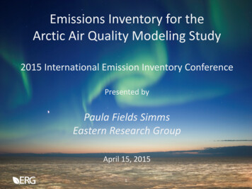 Emissions Inventory For The Arctic Air Quality Modeling Study