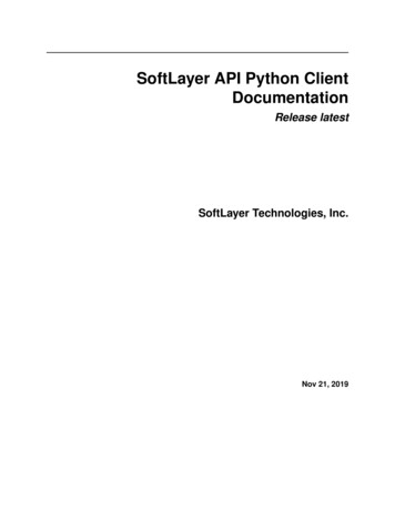 SoftLayer API Python Client Documentation