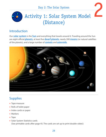Activity 1: Solar System Model (Distance)