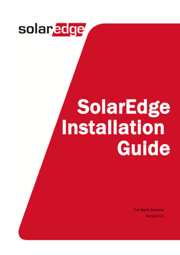 SolarEdge Installation Guide - Solar-electric 