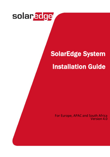 SolarEdge System Installation Guide - Europe-SolarStore 