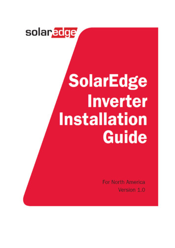 SolarEdge Inverter Installation Guide – MAN-01-00133-1