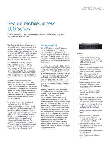 SonicWall Secure Mobile Access 100 Series Datasheet