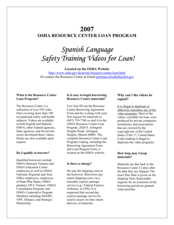 Spanish Language Safety Training Videos For Loan!