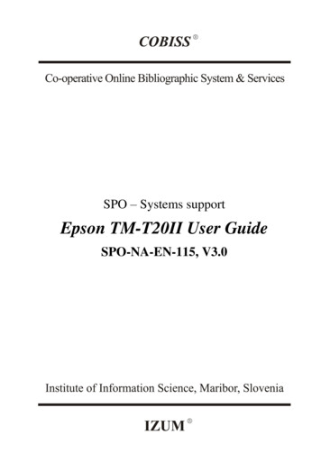 Epson TM-T20II User Guide