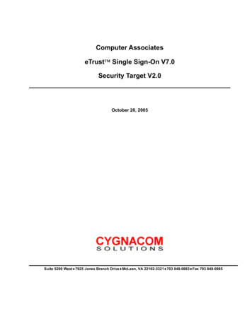 Computer Associates ETrust Single Sign-On V7.0 Security .