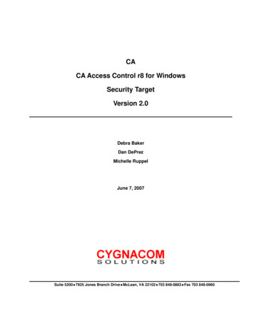 CA CA Access Control R8 For Windows Security Target Version 2