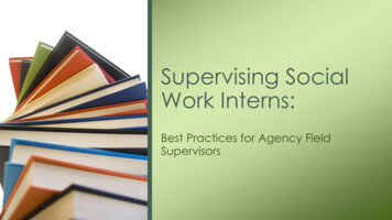 Supervising Social Work Interns - USI Bachelor, Master .