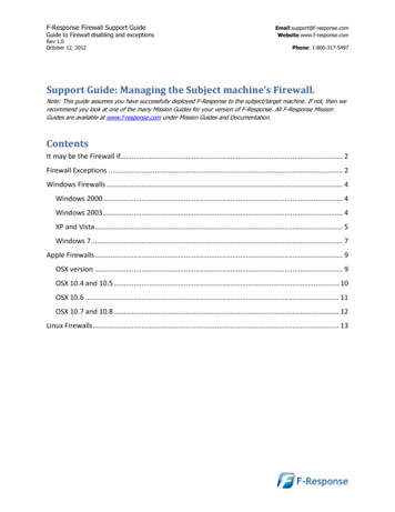 Support Guide: Managing The Subject Machine’s Firewall.