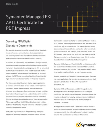 Symantec Managed PKI AATL Certificate For PDF Impress