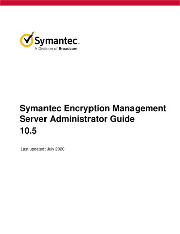 Symantec Encryption Management Server Administrator's 