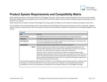 Product System Requirements And Compatibility Matrix