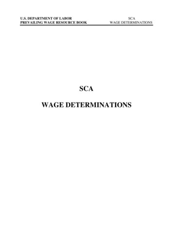 SCA WAGE DETERMINATION - DOL