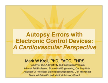 Autopsy Errors With Electronic Control Devices: A .
