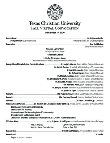 Texas Christian University Fall Virtual Convocation