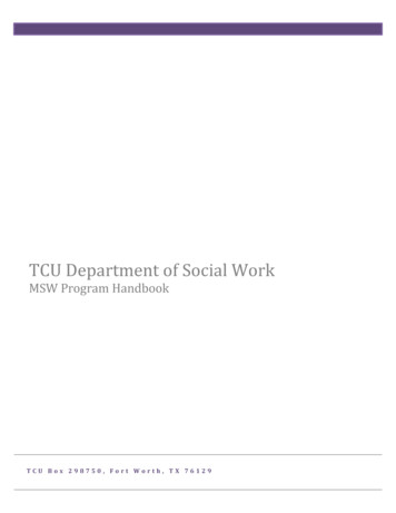 TCU Department Of Social Work