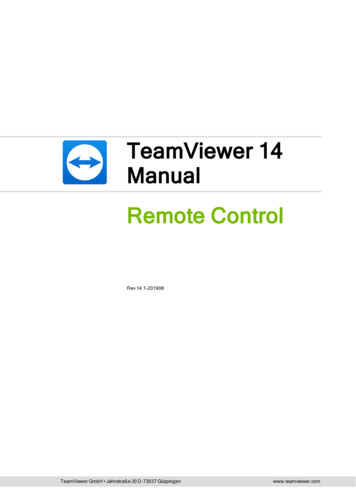 TeamViewer 14 Manual Remote Control