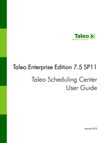 Taleo Scheduling Center User Guide - Oracle