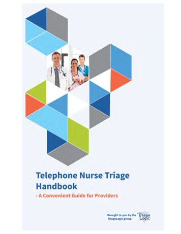Telephone Nurse Triage Handbook For WEB