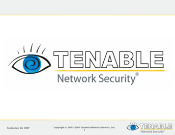 September 26, 2007 Copyright 2002-2007 Tenable Network .