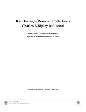 Karl Terzaghi Research Collection - University Of British .