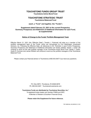 TOUCHSTONE FUNDS GROUP TRUST TOUCHSTONE 