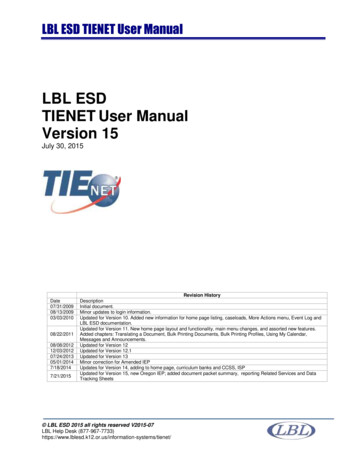 LBL ESD TIENET User Manual
