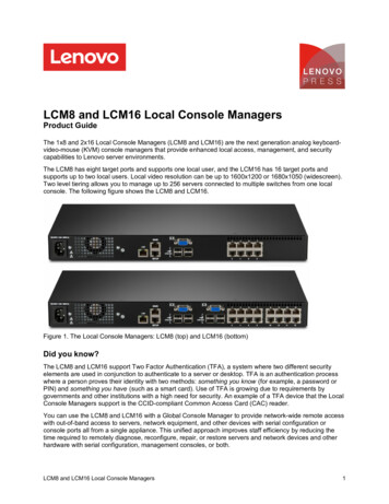 LCM8 And LCM16 Local Console Managers - Lenovo Press