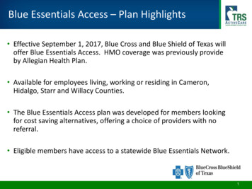 Blue Essentials Access Plan Highlights - BCBSTX