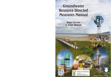 Groundwater Resource Directed Measures Manual