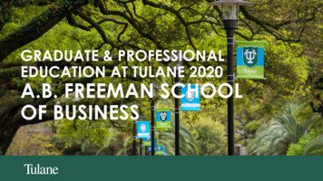 GRADUATE & PROFESSIONAL EDUCATION AT TULANE 2020 