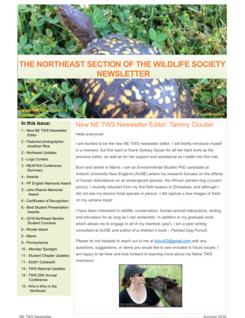 THE NORTHEAST SECTION OF THE . - The Wildlife Society
