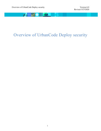 Overview Of UrbanCode Deploy Security