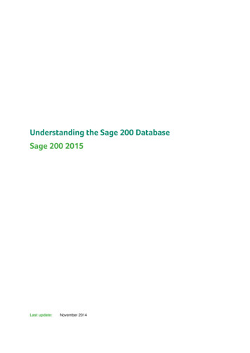 Understanding The Sage 200 Database Sage 200 2015