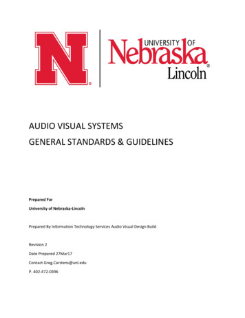 AUDIO VISUAL SYSTEMS GENERAL STANDARDS & GUIDELINES