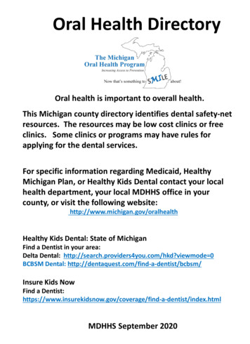 Oral Health Program Directory - Michigan