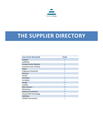 THE SUPPLIER DIRECTORY