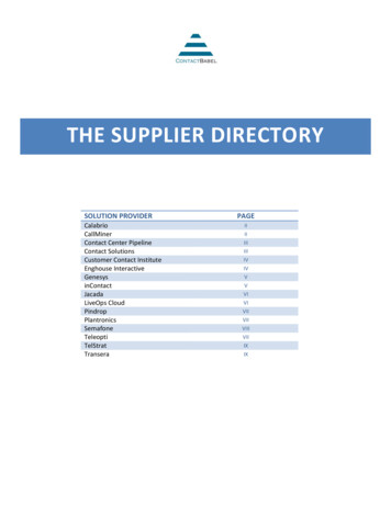 THE SUPPLIER DIRECTORY - ContactBabel