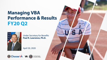 Managing VBA Performance & Results FY20 Q2