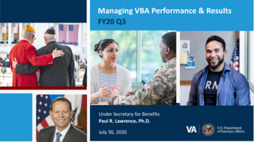 Managing VBA Performance & Results Q1 FY20